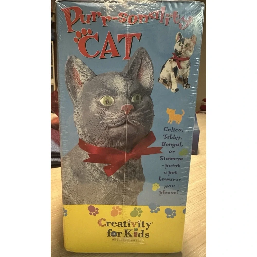 Vintage Cat Purr-sonality Textured Statue Painting Kit Faber-Castell USA 